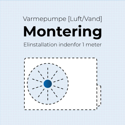 Montering af varmepumpe standard luft vand 1 meter