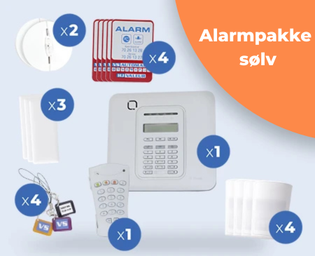 Alarmpakke sølv slider mobil