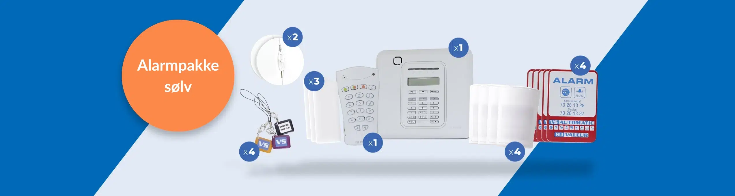 Alarmpakke sølv slider