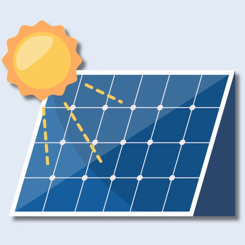 Grafik med solcelle - solceller til virksomheder