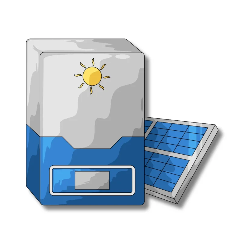 Solcellebatteri Grafik med solcelle